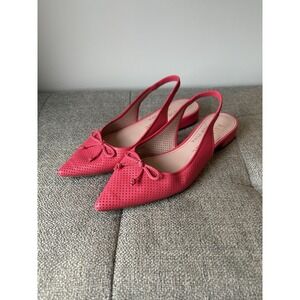 Kate Spade Veronica Flats – Size 7.5B – Hot Pink Perforated Leather Slingbacks